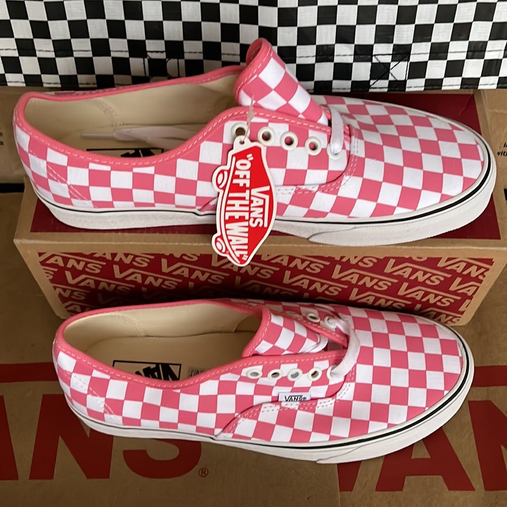 Vans Authentic Checkerboard Pink Lemonade/True White Men’s sneakers - Picture 4 of 16